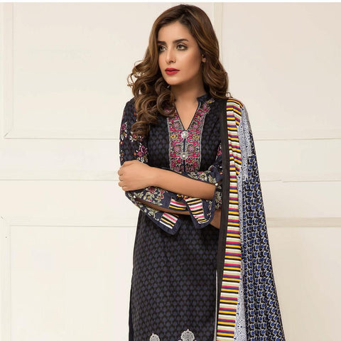 Signature Icon Printed Lawn 3 Piece Un-Stitched Suit Vol 2 - ZS 06 A - test-store-for-chase-value