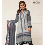 Signature Icon Printed Lawn 3 Piece Un-Stitched Suit Vol 2 - ZS 07 B - test-store-for-chase-value