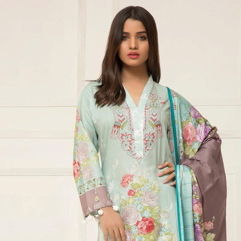 Signature Icon Printed Lawn 3 Piece Un-Stitched Suit Vol 2 - ZS 09 A - test-store-for-chase-value