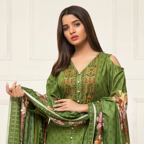 Signature Icon Printed Lawn 3 Piece Un-Stitched Suit Vol 2 - ZS 12 A - test-store-for-chase-value