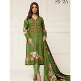 Signature Icon Printed Lawn 3 Piece Un-Stitched Suit Vol 2 - ZS 12 A - test-store-for-chase-value